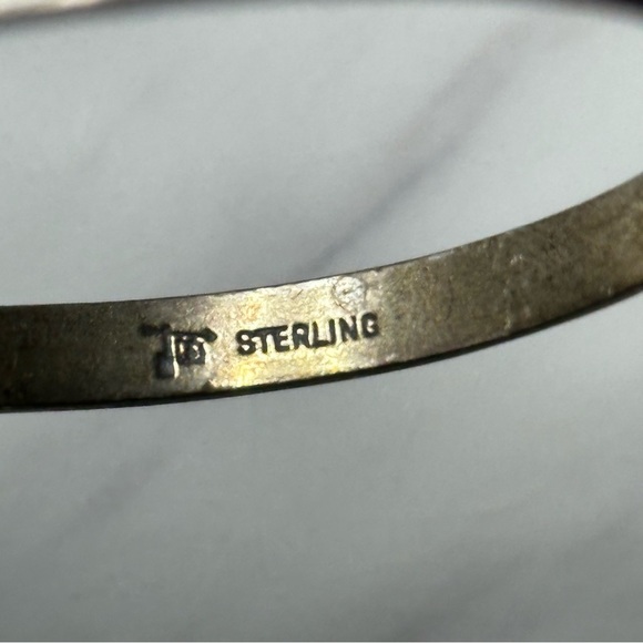 Native American Vintage Artisan Sterling+Turquoise Cuff Bracelet - Picture 7 of 12